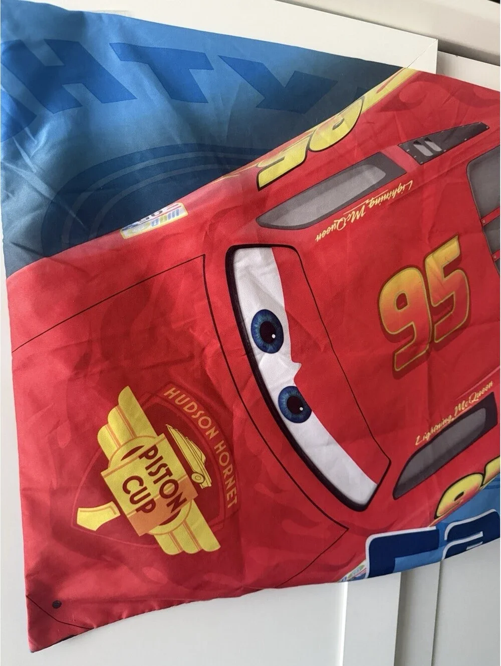2012 Era Disney Cars 2 Double Sided Queen Pillowcase Lightning McQueen Mater